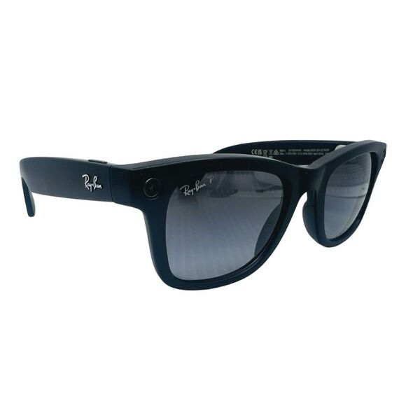 Ray-Ban Meta RW4006 Wayfarer Sunglasses Matte Black Polar Gradient Graphite NWT - Picture 3 of 14